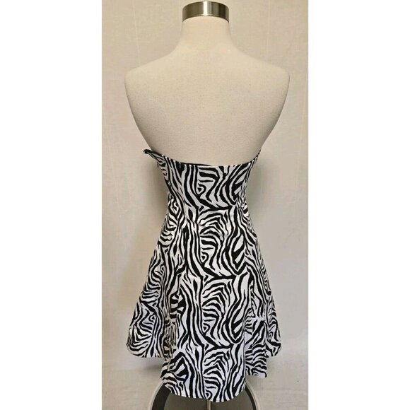 Gunne Sax Vintage Y2K 90s Prom Party Dress Zebra Print - Picture 4 of 8